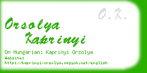 orsolya kaprinyi business card